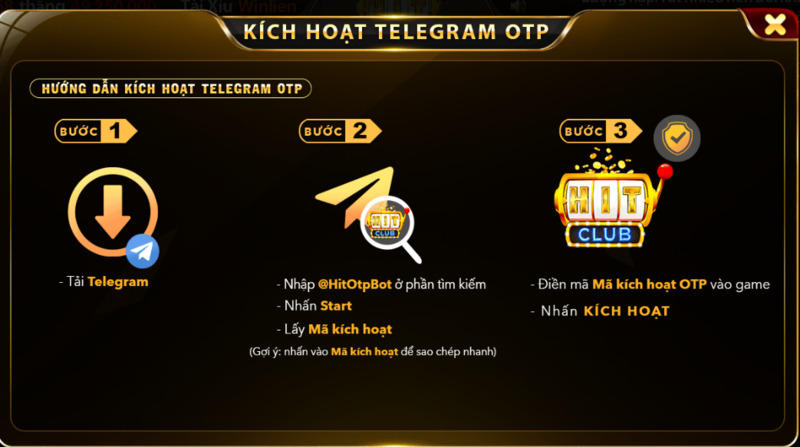 Kích hoạt Telegram để tăng cường bảo mật 